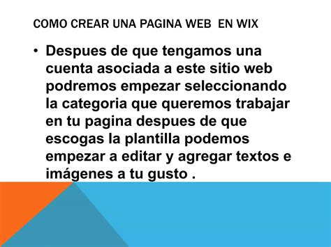 Como Crear Una Pagina Web En Wix PPT