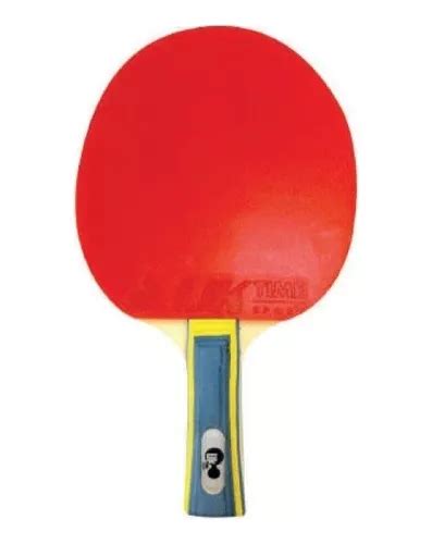 Paleta De Ping Pong Premium Clásica 3 Estrellas Color Negro Rojo