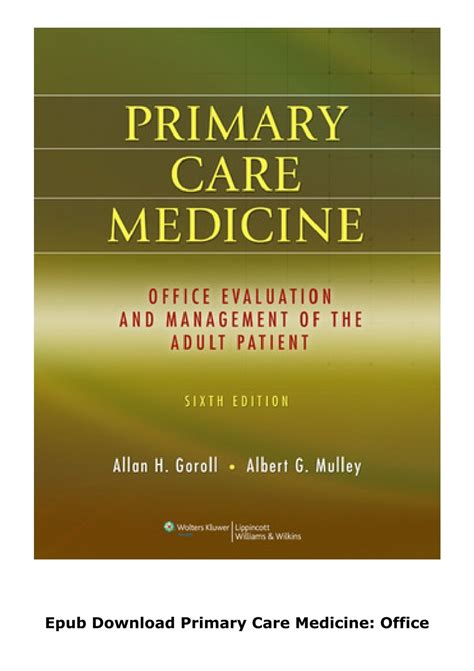 Epub Download Primary Care Medicine: Office Evaluation and Management