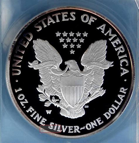 2007 W Anacs Pf69 Deep Cameo Silver Eagle With Purple Tone Gem 69 Dcam