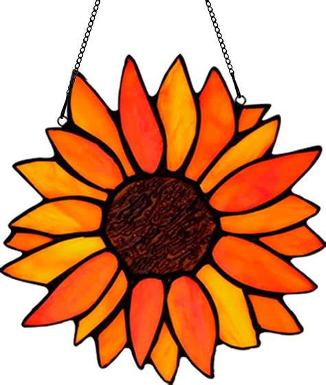 Haosum Sun Flower Suncatcher Stained Glass Window Hangings