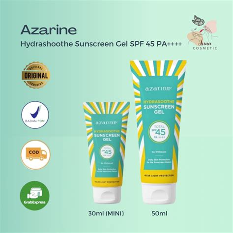 Jual Azarine Hydrasoothe Sunscreen Gel 30ml 50ml Sunscreen Gel Spf45 Pa Shopee Indonesia