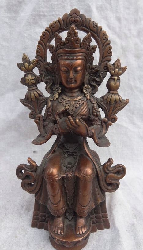 Chino De Bronce Puro Budismo Buda Maitreya Estatua Tibet Joss Kwan