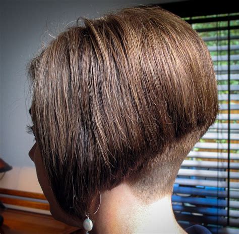 Mrs Cb From The Website Shaved Nape Short Stacked Bob Hairstyles Shaved Bob