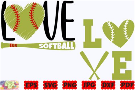 Love Softball Svg Softball Svg Sport Graphic By