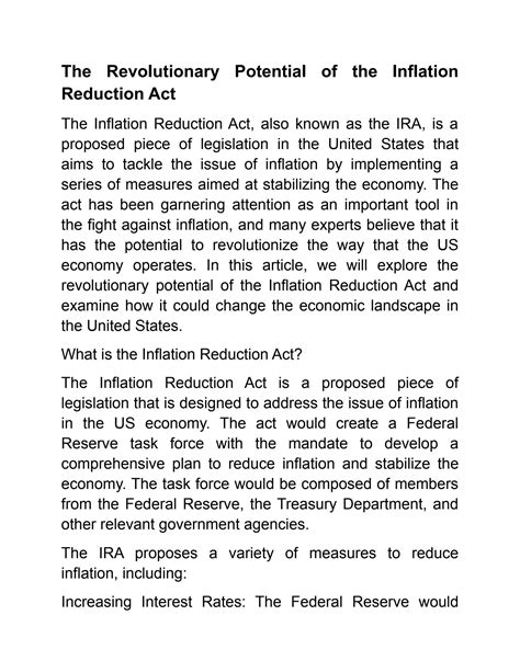 Solution The Revolutionary Potential Of The Inflation Reduction Act