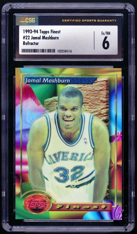 1993 94 Topps Finest Refractor 22 Jamal Mashburn RC For Sale