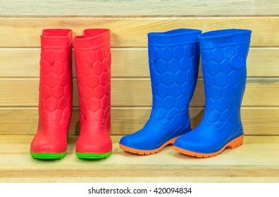 Three Pairs Colorful Rain Boots Family Stock Photo (Edit Now) 197777459