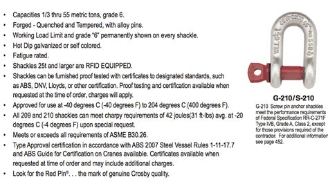 Crosby® G 210 Screw Pin Chain Shackles Baremotion