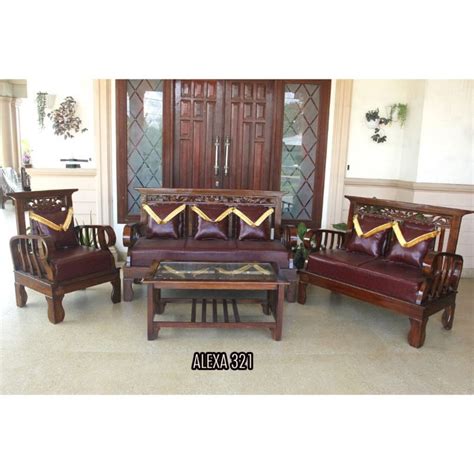 Jual Sofa Tamu Kayu Fullset Sofa Kayu Tipe Alexa Free Meja Tamu