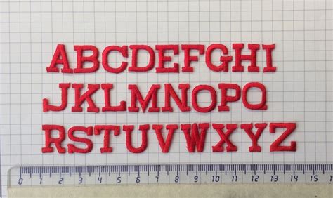 Iron on Embroidered Letters Embroidery Applique Red Letters Craft ...