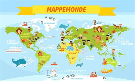 Mappemonde Ludiquepapier Peint Panoramique Cartes Du Monde