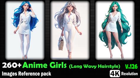 ArtStation - 260+ Anime Girls (Long Wavy Hairstyle) Images Reference Pack - 4K Resolution - V ...