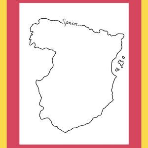 Spain Coloring Page Spain Map Spain Printable Packet - Etsy