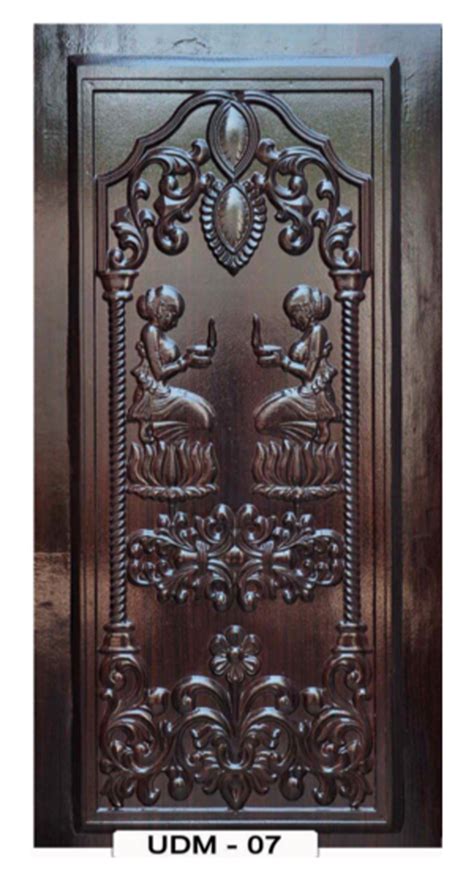 Interior And Exterior 35mm Teak Wood 3D Carving Door For Home Hotel