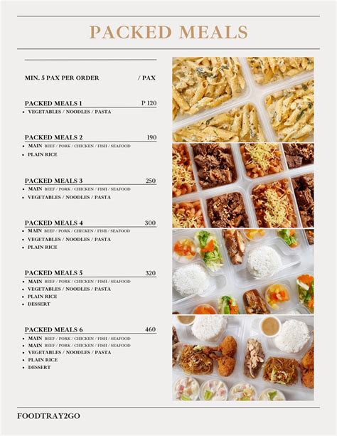 Menu Foodtray2go