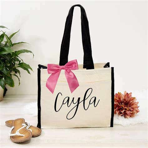 Bride Tote Bag Personalized Bridesmaid Canvas Tote Bag Etsy