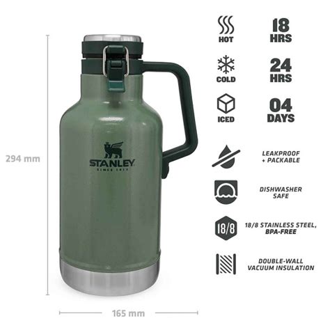 Термос для пива STANLEY Classic Easy-Pour Growler 1.9L Green (10-01941 ...