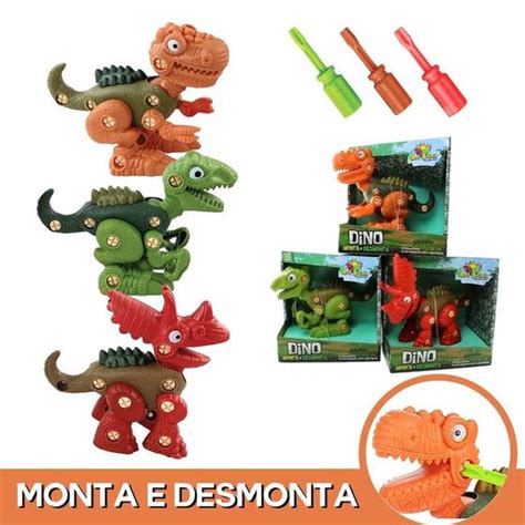 Cole O Tr S Dino Dinossauro Monta E Desmonta Educativo Art Brink