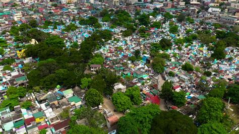 Manila North Cemetery Aerial View. Stock Footage - Video of tree, houses: 264585918