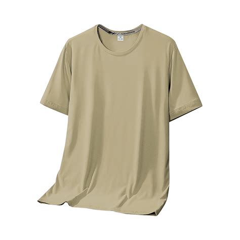 Pedort Oversized T Shirts For Men Gym Short Sleeve Classic Mens Fashion Loose Fit T Shirt Khaki