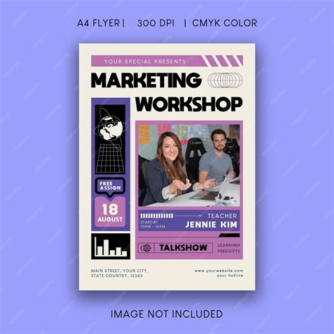 Premium PSD | Marketing workshop flyer