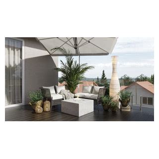 Terrace Cg Render For A Los Angeles Dwelling Mediterranean Balcony