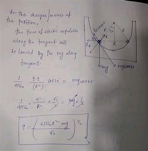 Two Identical Small Bal S Each Have A Mass M And Chargeq When Placed In