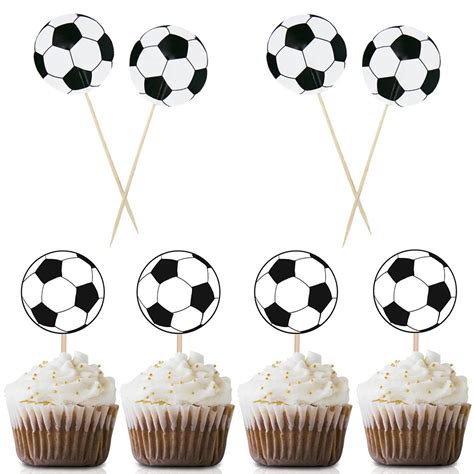 24 St Cke Football Thema Kuchen Topper Gl Cklich Geburtstag Party Fu