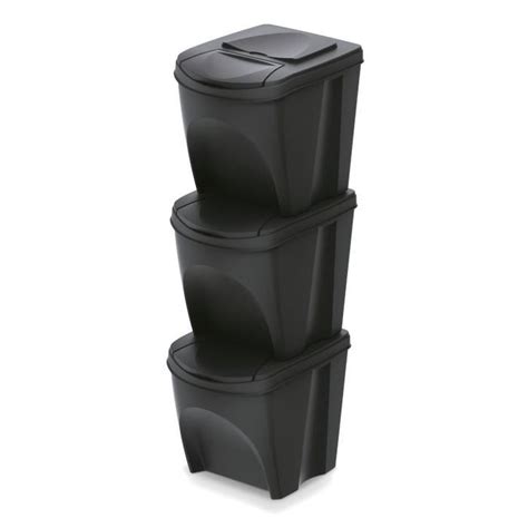 Ensemble De Poubelles De Recyclage Keden Sortibox X L Noir