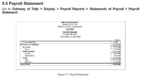 Payroll Statement Report Tally ERP 9 TallyERP9Book