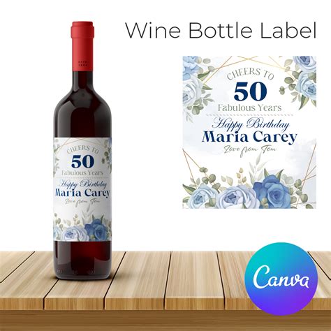 Editable Wine Bottle Label Template, Party Wine Bottle Label - Inspire ...