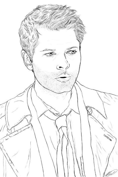 Adult Coloring Spn Castiel Lineart By Hellsong Diabla Deviantart