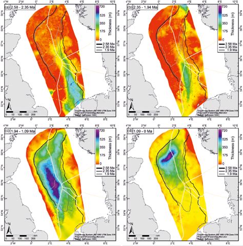 Present Day Thickness Maps Of Compacted Quaternary Strata Used To