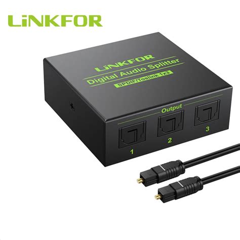 LiNKFOR 3 Way Aluminum Alloy Spdif Toslink Optical Digital Audio