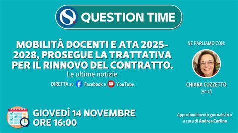 Mobilit Docenti E Ata Prosegue La Trattativa Per Il Rinnovo