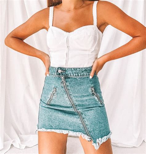 Cute Fits Fitness Inspo Spring Summer Fashion Denim Skirt Dream