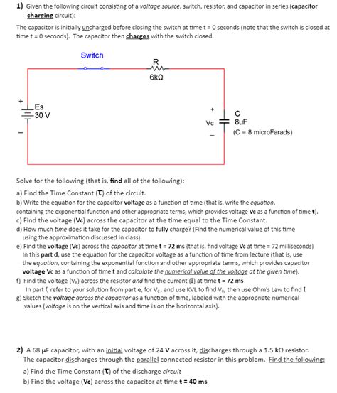 Solved 1 Given The Following Circuit Consisting Of A