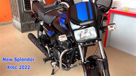 New Hero Splendor Plus Xtec 2022 Black Blue Walkaround YouTube