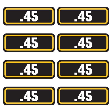 45 Ammo Sticker 8 Pack Az House Of Stickers