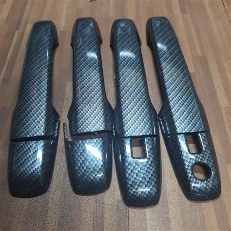 Jual Cover Handle Gagang Pintu Carbon All New Veloz Best Shopee