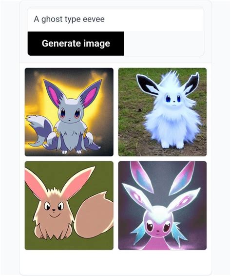 apparently this is what an A.I. thinks a ghost type eevee would look like : r/Eevee