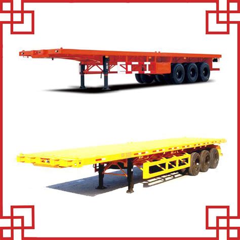 Axles Flat Bed Truck Container Semi Trailer Sm China Semi