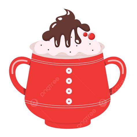 Hot Cocoa Cup Clipart Hd PNG Christmas Red Button Cup Of Hot Cocoa