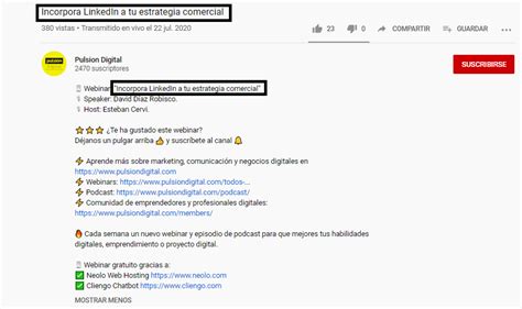 Cómo hacer las descripciones de YouTube Tips y ejemplos Neolo Blog