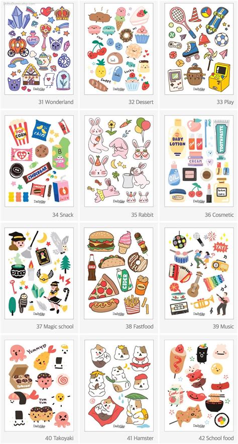 44 Aesthetic Korean Cute Stickers Printable Ricordilu