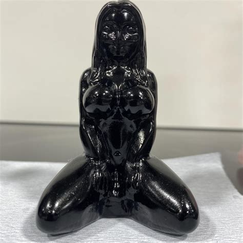 Pc Obsidian Women Naked Quartz Crystal Skull Carved Gem Reiki Healing