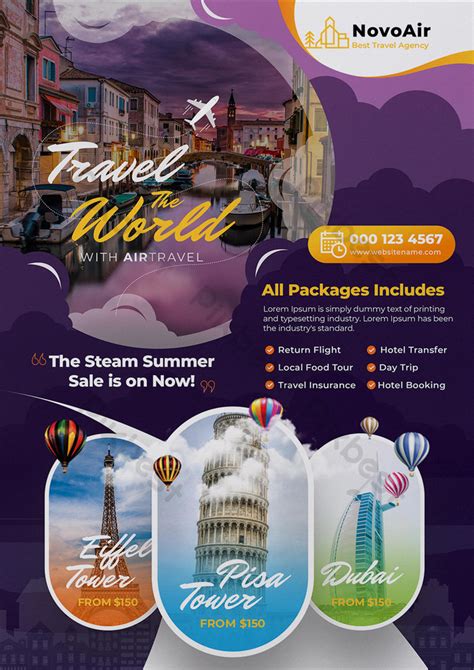 Travel Vacation Flyer Template | PSD Free Download - Pikbest