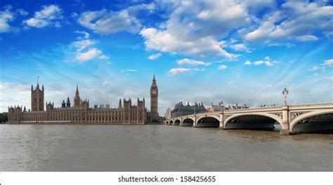 London Panoramic View Westminster Bridge Houses Stock Photo 158425655 ...