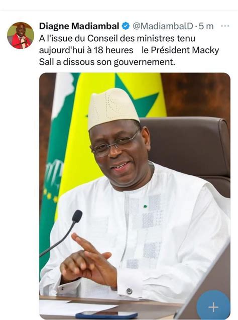 Macky Sall Dissout Le Gouvernement